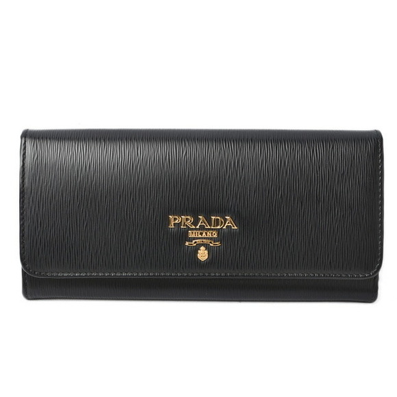 Prada Long Wallet Pass Case Saffiano Black - Picture 1 of 14